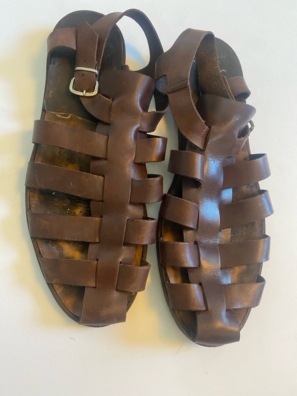 Vintage Dolce & Gabbana Brown Leather Strap Sandals size 10